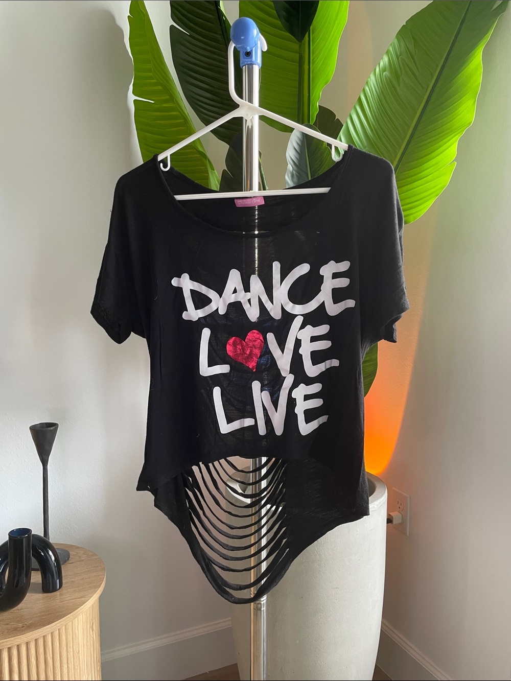 Dreamgirl Black Top with Pink Logo Tag